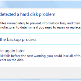 Windows detected a hard disk problem