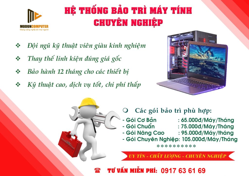 Dịch vụ bảo trì máy tính cho công ty, văn phòng tại TP.HCM - ModunComputer