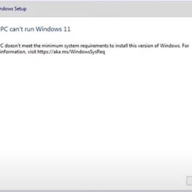 Windows 11 bị This PC dosen’t meet the minimum system requirements to install