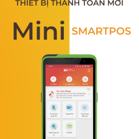 Máy Cà Thẻ/Quẹt Thẻ Mpos Hỗ Trợ Thanh Toán Mọi Loại Thẻ QR Code Mini SmartPos