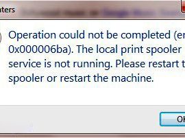 Khắc phục lỗi Windows không thể khởi động được Print Spooler – error 0x000006ba