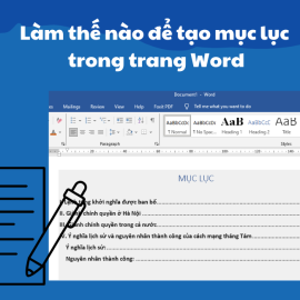 Làm thế nào để tạo mục lục trong trang Word