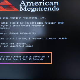 Nguyên nhân và khắc phục lỗi USB Device Over Current Status Detected