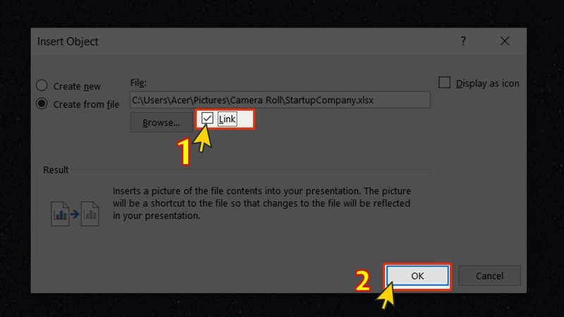 Cách liên kết file Excel và Power Point chi tiết