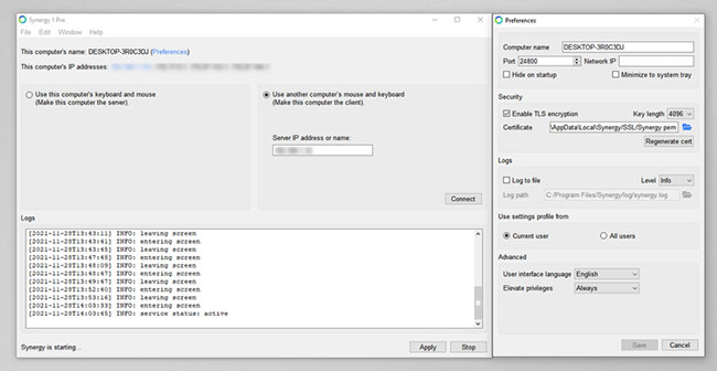 Hướng dẫn chi tiết cách dùng chuột để điều khiển nhiều máy tính khác nhau bằng phần mềm miễn phí như Microsoft Mouse Without Borders, Logitech Flow và Synergy.