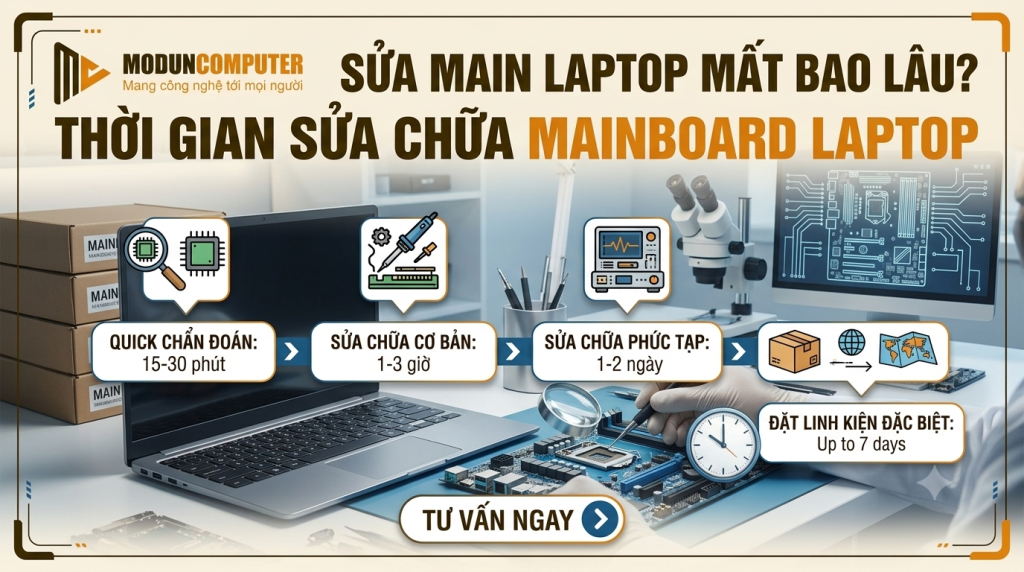 Sửa Main Laptop Mất Bao Lâu? Thời Gian Sửa Main Laptop