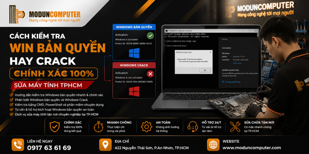 Cách Kiểm Tra Win Bản Quyền Hay Crack - Sửa Chữa Máy Tính TPHCM, Gò Vấp