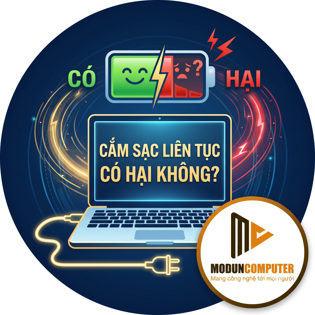 Cắm sạc laptop liên tục có hại pin không? Sự thật mà nhiều người vẫn hiểu nhầm