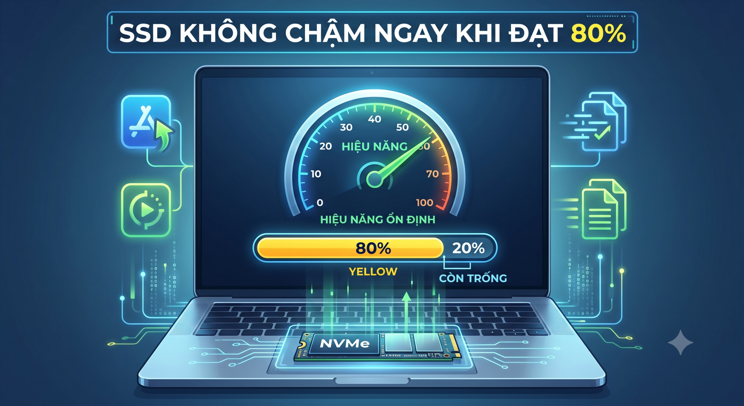  SSD đầy bao nhiêu % thì bắt đầu chậm? Có nên để đầy 100%?