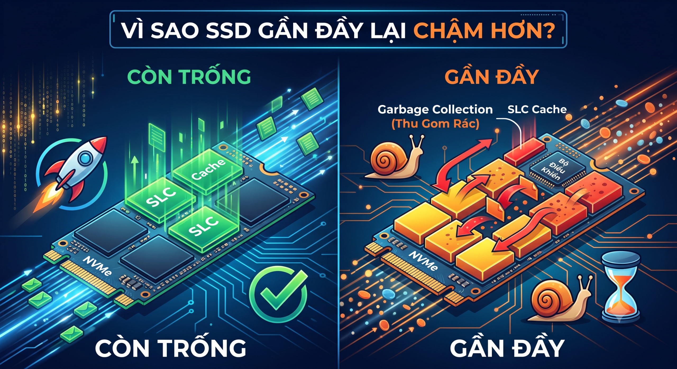  SSD đầy bao nhiêu % thì bắt đầu chậm? Có nên để đầy 100%?