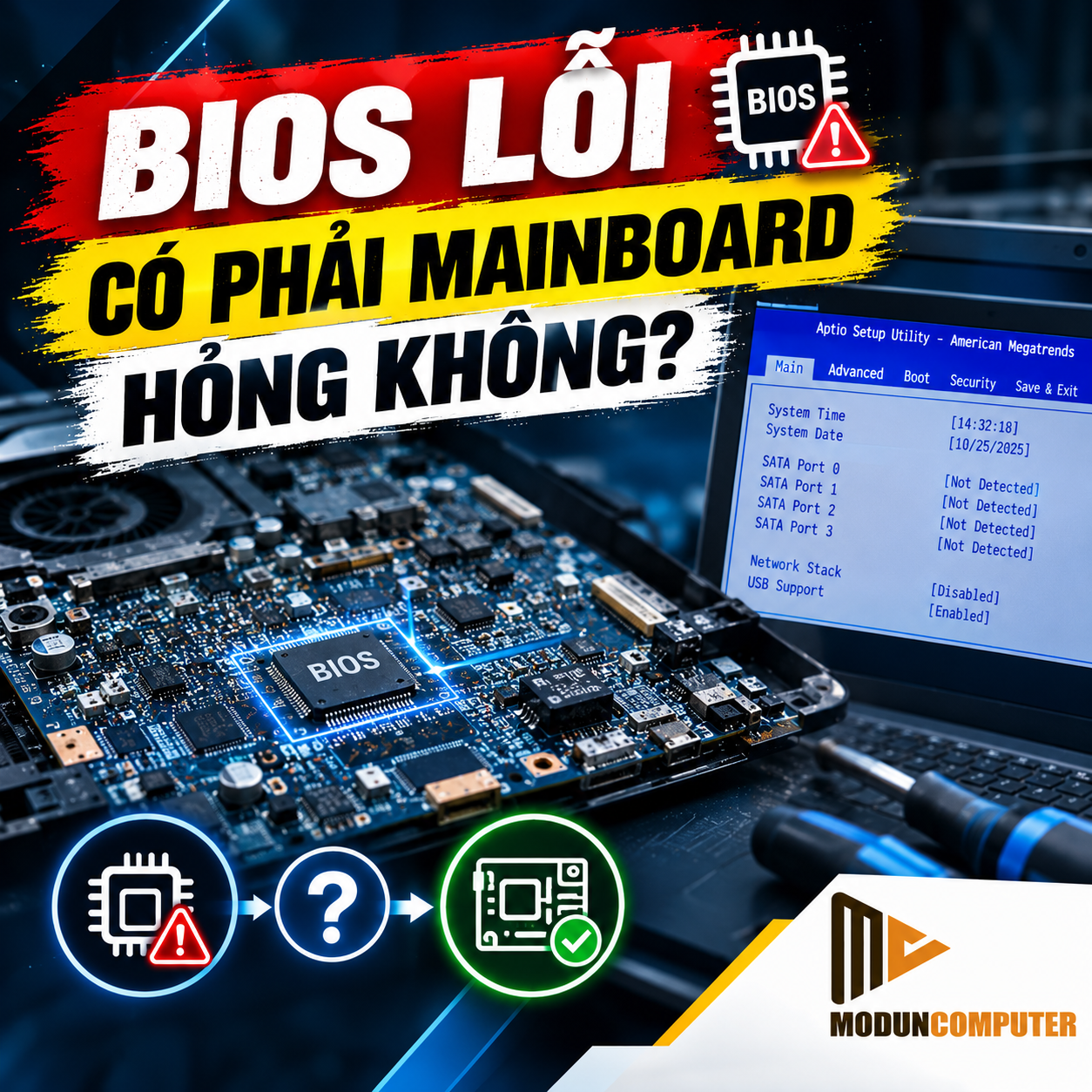 BIOS lỗi có phải mainboard hỏng không?