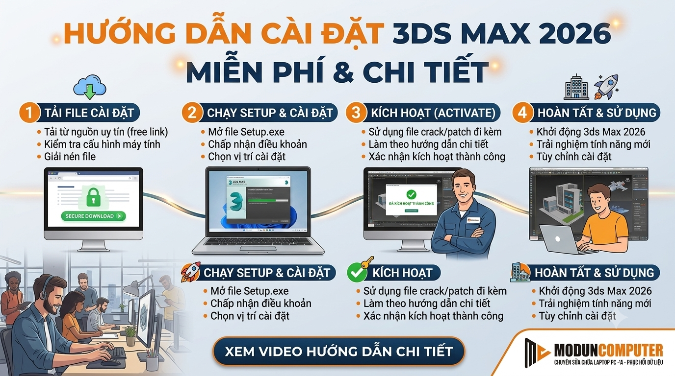 Hướng dẫn cài đặt 3ds Max 2026 miễn phí & chi tiết